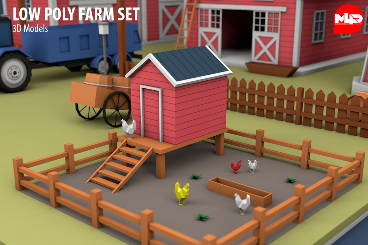 Low Poly Farm Set, an Architecture 3D Model by multimedia4ds (Photo 9 of 10)