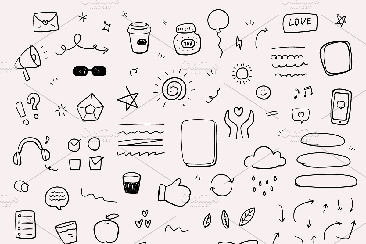 256 daily doodles and scribbles, an Object Graphic by Pinkbrush (Photo 2 of 7)