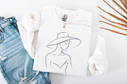 Elegant Woman With Hat Line Art, an Illustration by SharpMarketplace (Thumbnail 4 of 9)