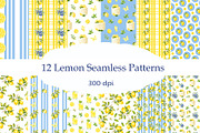 Lemon Seamless Pattern Collection, a Pattern Graphic by YuliTeh_art (Thumbnail 1 of 4)