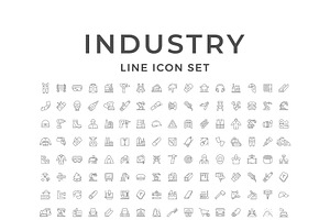 Set line icons of industry, an Outline Icon by motorama