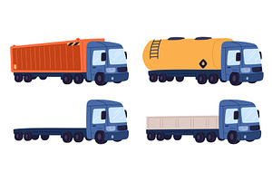 Vehicles for transporting containers, a Transportation Illustration by Vectorbuum