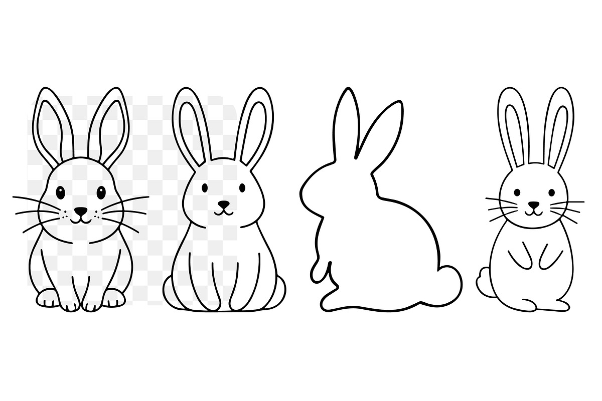 Easter Bunny SVG Clipart Bundle, an Animal Illustration by Unique Design Team (Photo 3 of 3)