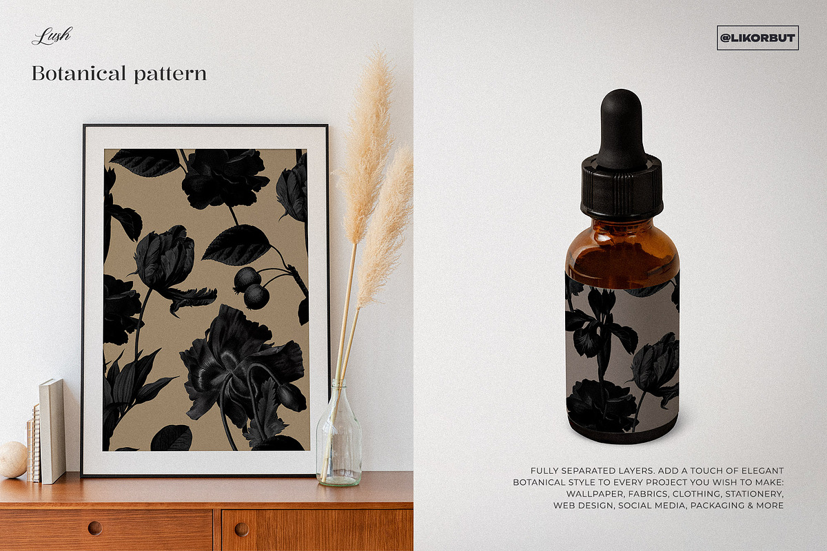 Dark Bloom Elegant Floral Pattern, a Pattern Graphic by likorbut (Photo 10 of 12)