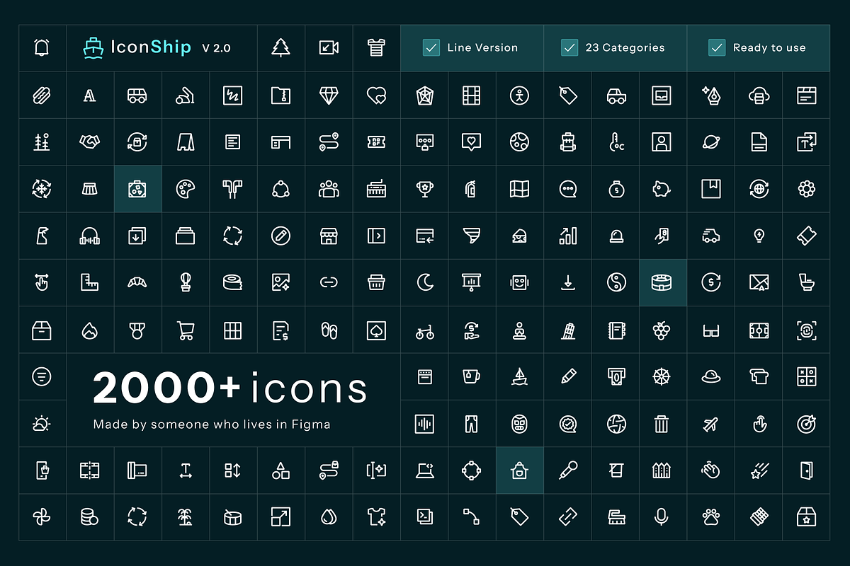 IconShip - 2000+ Line icons, an Outline Icon by GiovanaSchnorr1