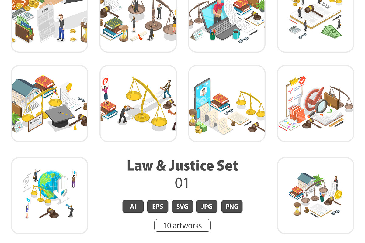 Law & Justice Set 01, a Person Illustration by AndriiStore (Photo 1 of 11)