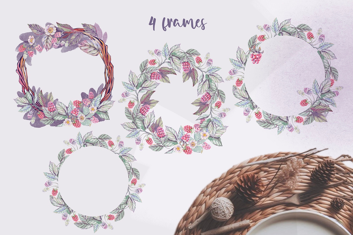 Raspberry romance. Watercolor set, an Animal Illustration by Shabbypie (Photo 9 of 15)