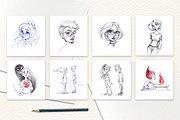 Collection of hand drawn sketches, an Illustration by NadyaKo (Thumbnail 5 of 6)