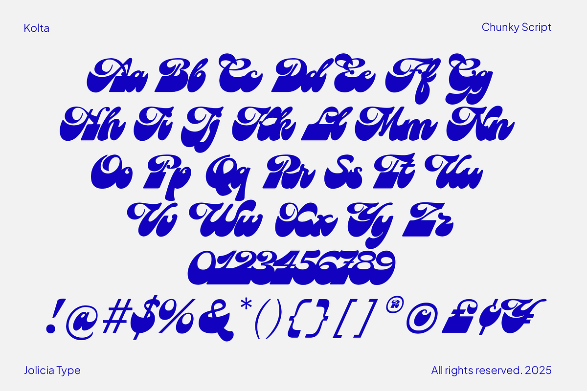 Kolta | Bold Chunky Script, a Script Font by Jolicia Type (Photo 12 of 13)