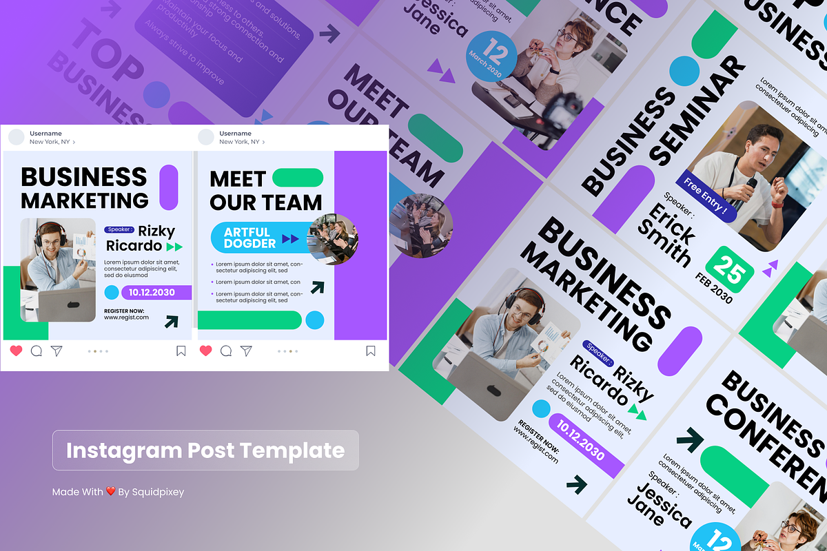 Seminar Business Feed Instagram Post, a Social Media Template by SquidPixey (Photo 5 of 6)