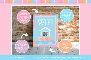 Pastel WiFi QR Code Sign