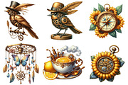 Steampunk Summer Clipart, an Illustration by Pixels.Craft (Thumbnail 4 of 7)