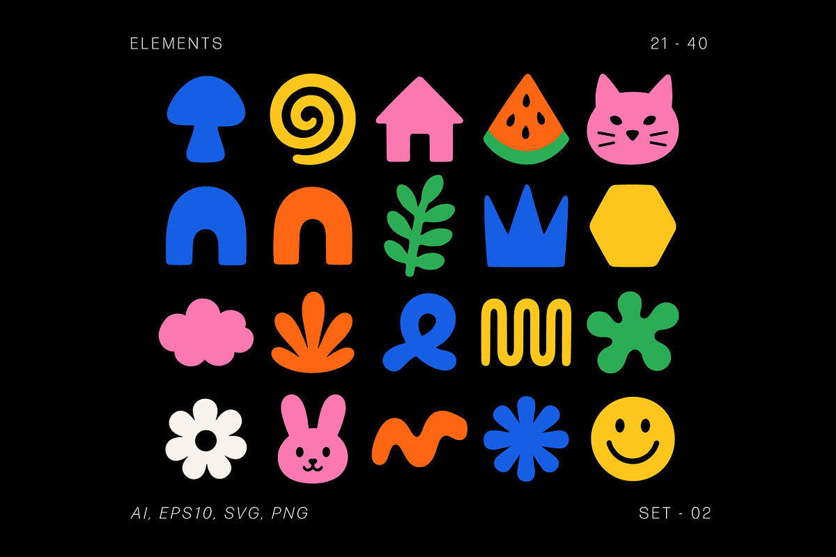 Colorful Doodle Elements, an Object Illustration by Pixels.Craft (Photo 3 of 10)