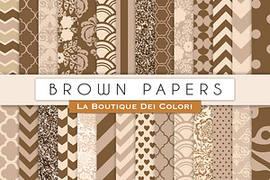 Brown Paper Digital Papers, a Pattern Graphic by La Boutique dei Colori
