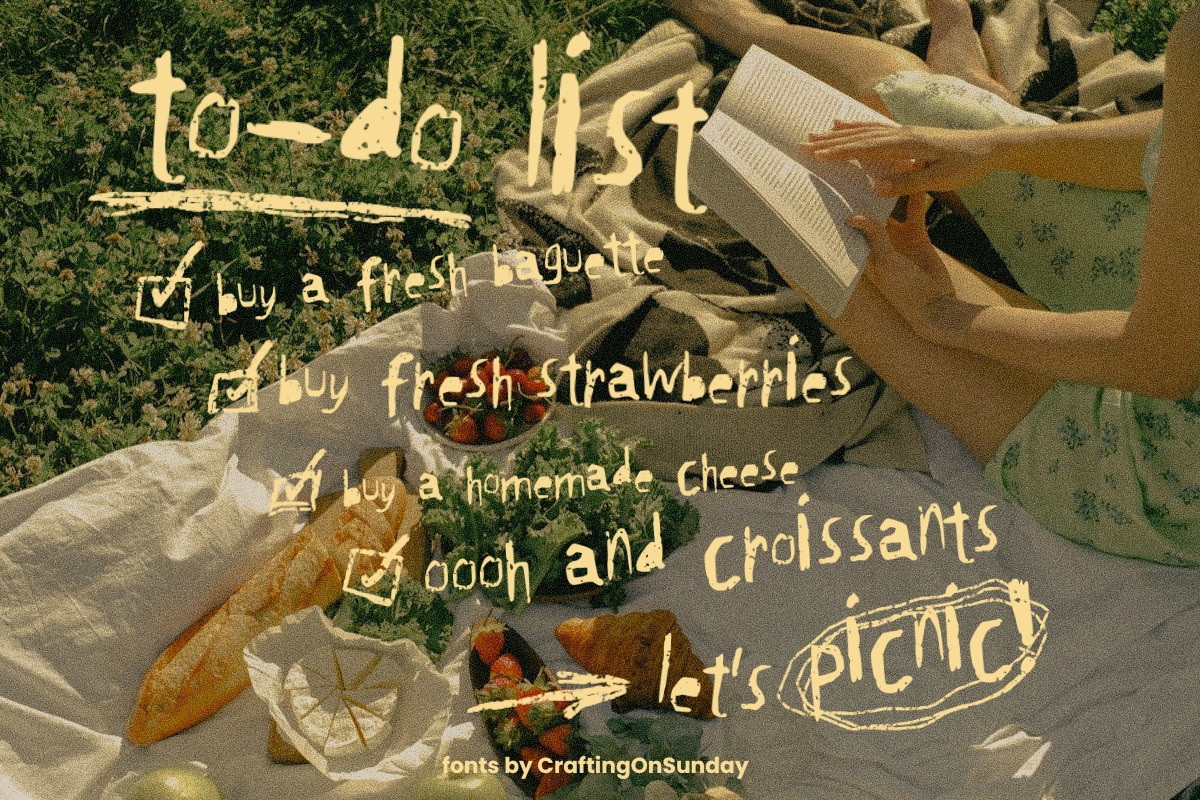 Crayon Texture Handwritten, a Handwritten Font by CraftingOnSunday (Photo 3 of 8)