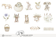 85 pastel farm animals clip art, an Animal Illustration by Poppy Lane Studio (Thumbnail 8 of 11)