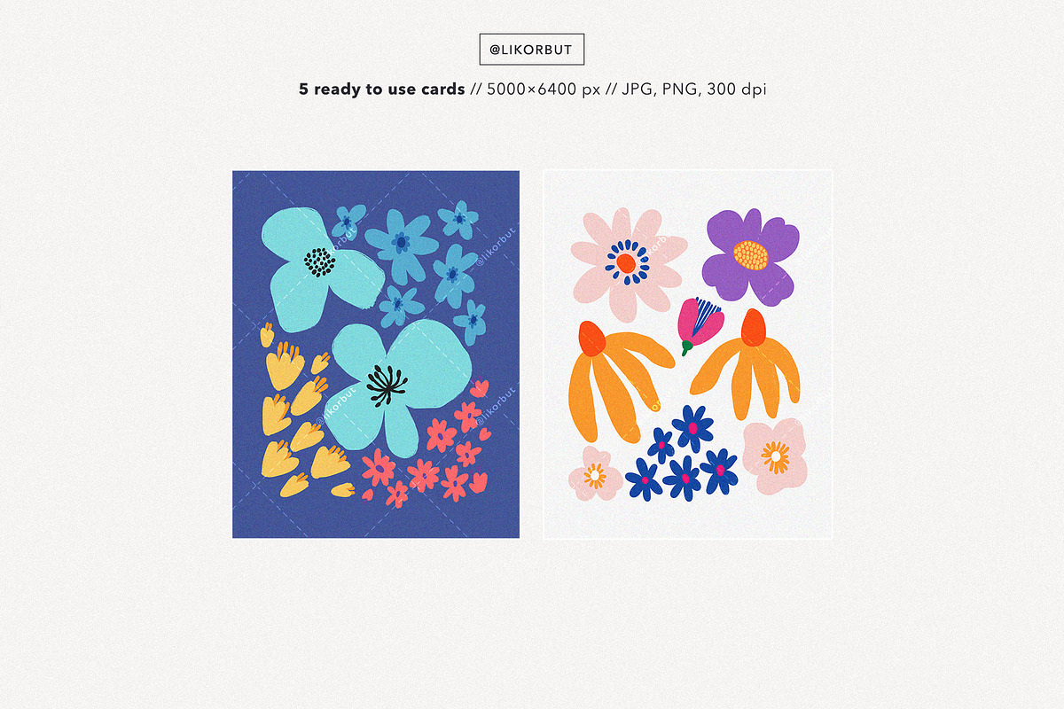 Abstract Modern Flowers Graphics, an Illustration by likorbut (Photo 6 of 7)
