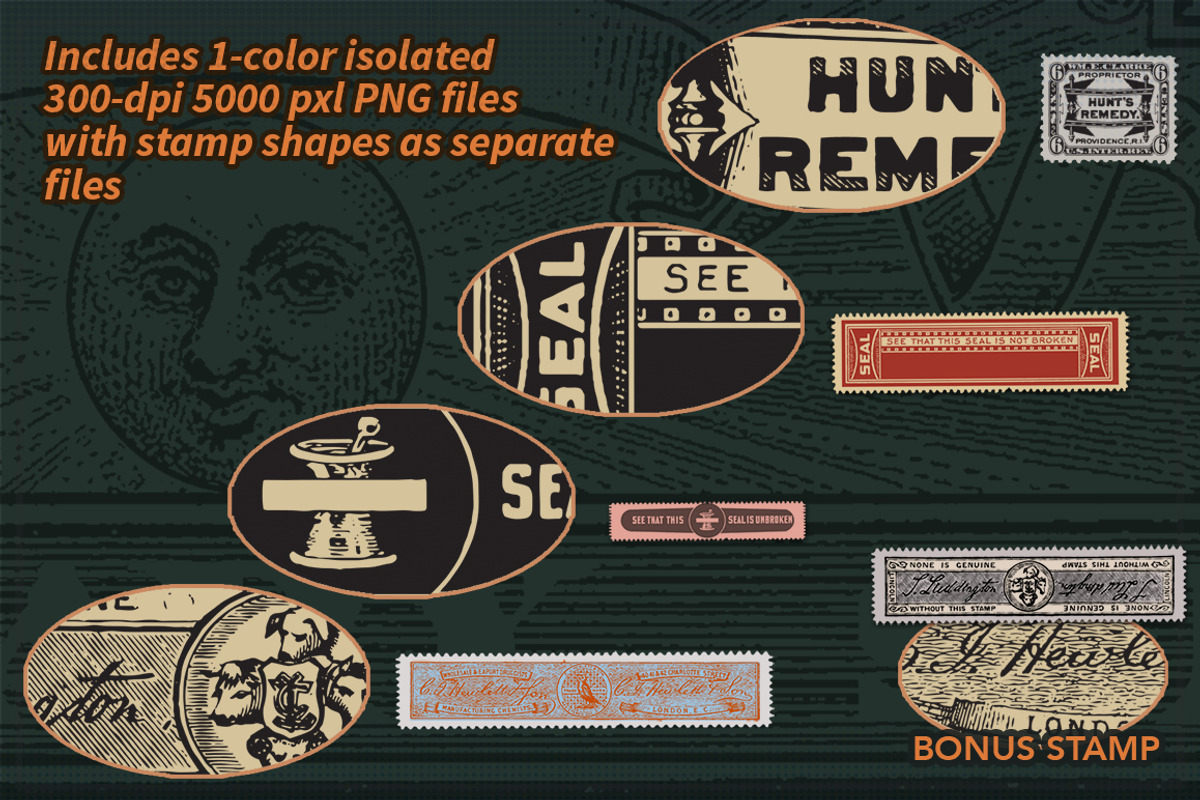 Vintage MEDICINE BOTTLE Stamps, an Object Graphic by Roulette Studio (Photo 4 of 5)