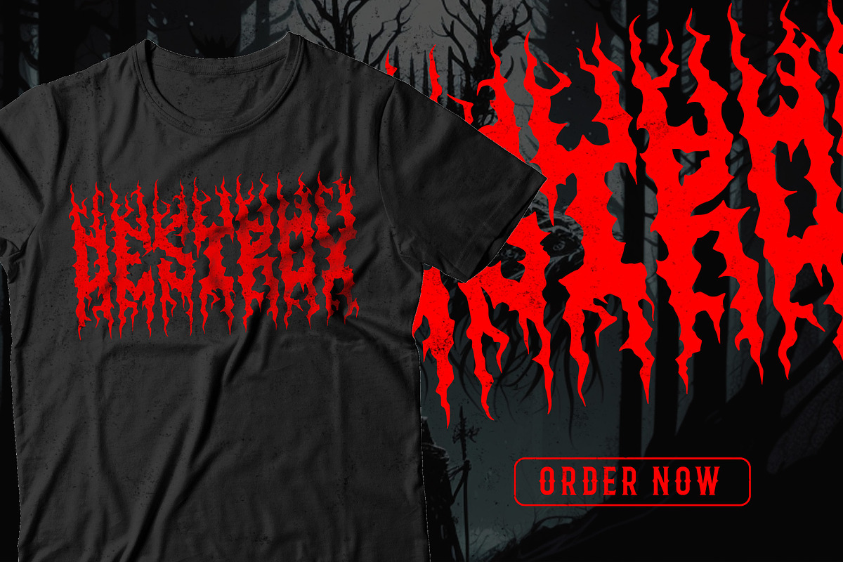 Ravenous - Death Metal Font, a Blackletter Font by Fonday Studio (Photo 5 of 6)