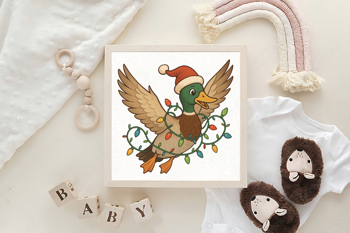Flying Christmas Duck Design PNG, an Illustration by CraftArtStudio (Photo 4 of 4)