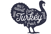 Turkey, poultry, lettering, an Object Illustration by Foxys Graphic (Thumbnail 3 of 3)