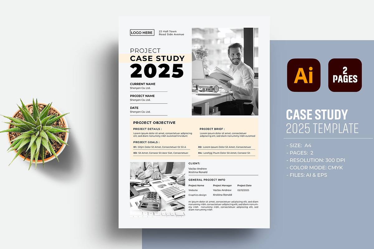 Case Study Template, a Stationery Template by Sharifull11 (Photo 1 of 4)