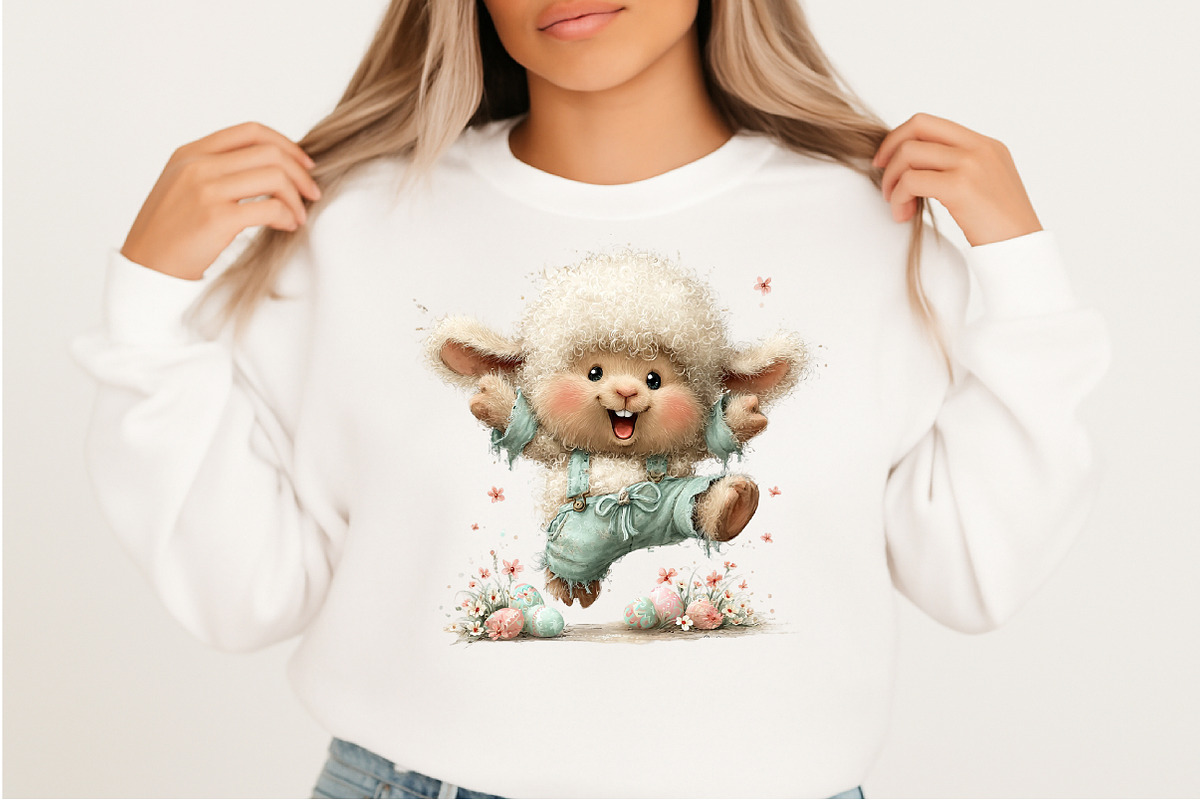 Whimsical Easter Sheep Clipart, an Illustration by Craft Nest (Photo 7 of 11)
