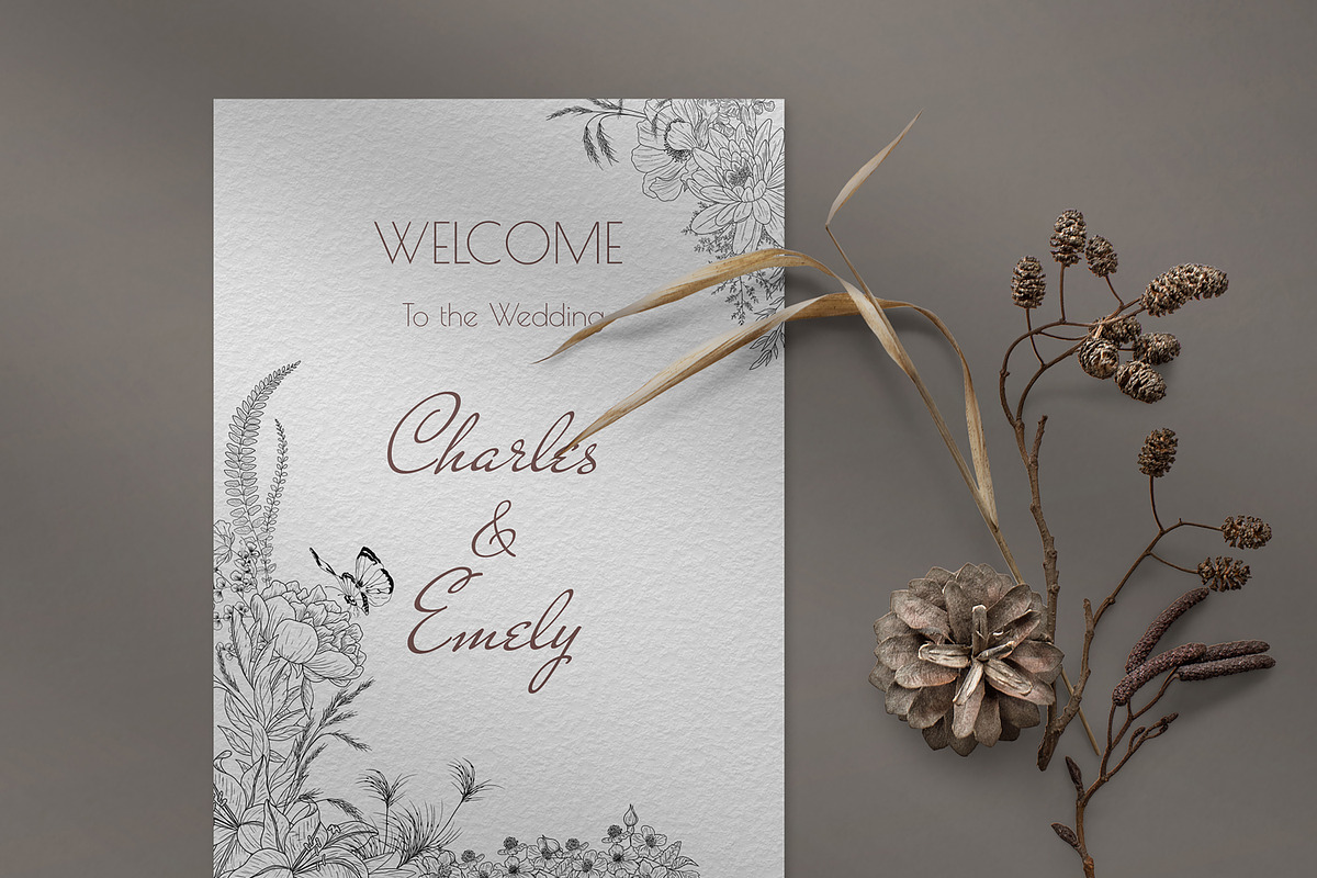 Wildflowers Line Art Collection, a Decorative Illustration by AW Studios (Photo 4 of 5)