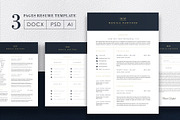 3 Pages Elegant Resume/CV Template M, a Resume Template by Showy68 Template (Thumbnail 1 of 5)