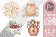 Vintage Floral Summer PNG, a Decorative Illustration by Artnoy (Thumbnail 17 of 18)