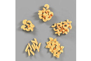 Pasta And Macaroni Icon Set, Piles