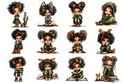 Quirky Grumpy Black Girl Clipart PNG, a Seasonal Illustration by CitraGraphics (Thumbnail 2 of 4)