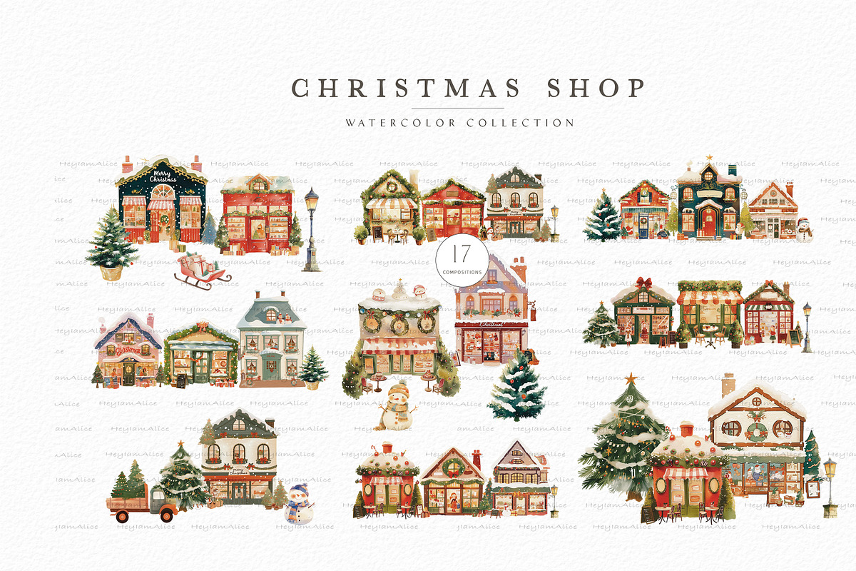 Christmas Shop, a Seasonal Illustration by heyiamalice (Photo 2 of 18)