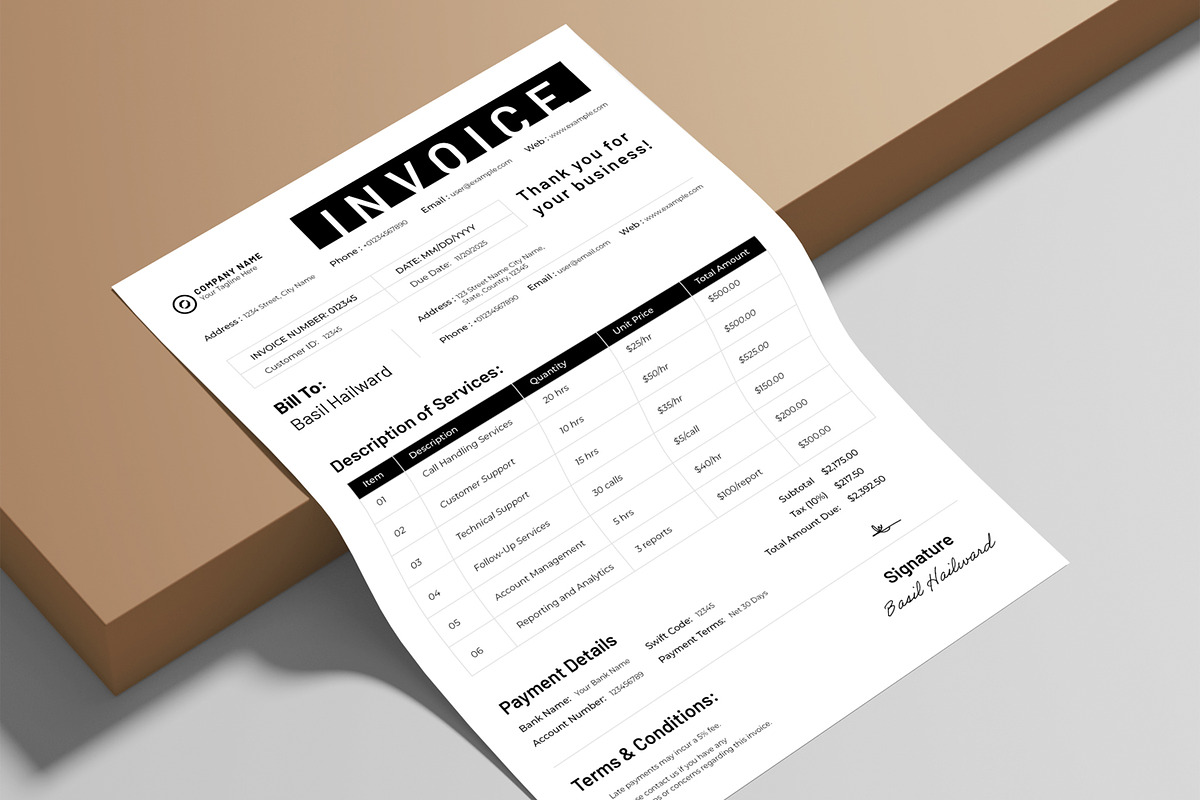 Invoice Template, a Stationery Template by ContestDesign (Photo 2 of 3)