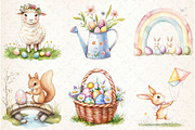 Sunny Easter Day Clipart, an Illustration by Watercolor design (Thumbnail 2 of 4)