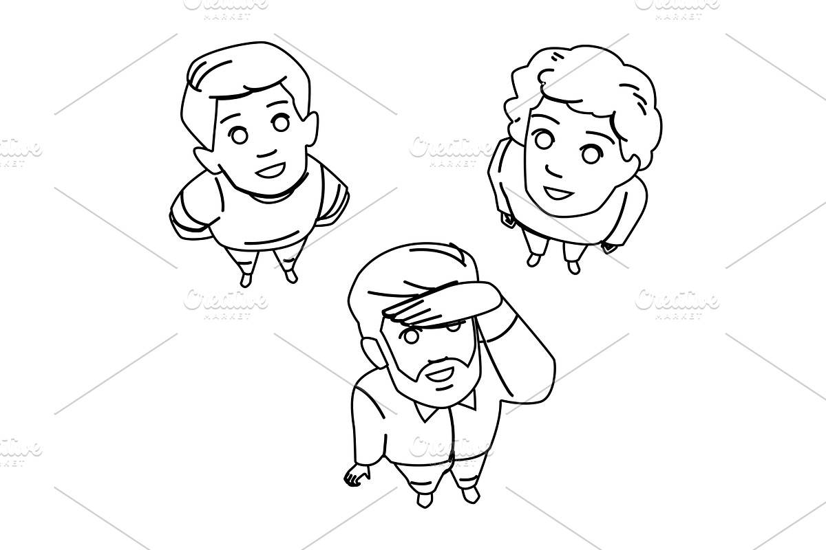 positive top view looking vector, a Person Illustration by pikepicture