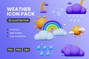 Weather 3D Icon Pack #2, an Object 3D Model by deviapuspitasari2