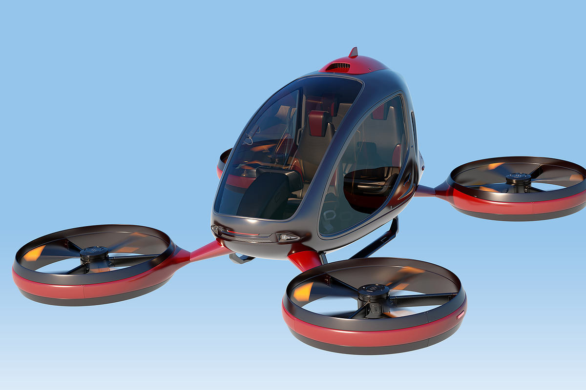 Electric Passenger Drone, a Technology Illustration by iLexx (Photo 3 of 7)