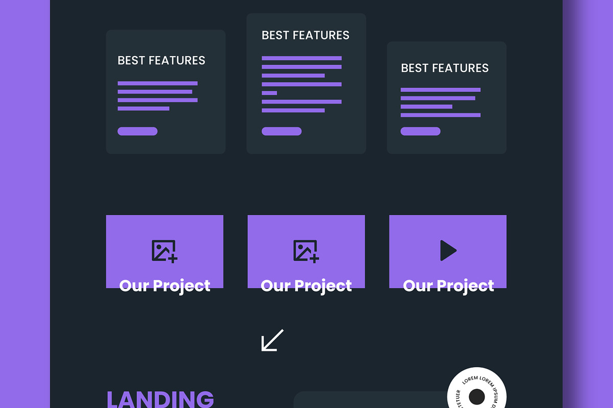 Modern Dark Wireframe Layout, a Wireframe Template by MightyDesign (Photo 4 of 9)