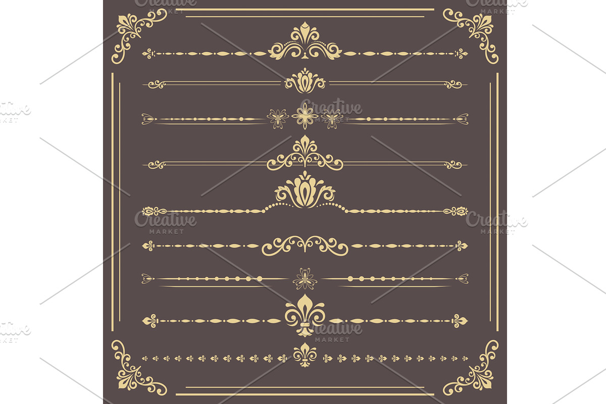 Vintage Big Set of Horizonyal Vector, a Decorative Illustration by FineArtStudio (Photo 1 of 3)