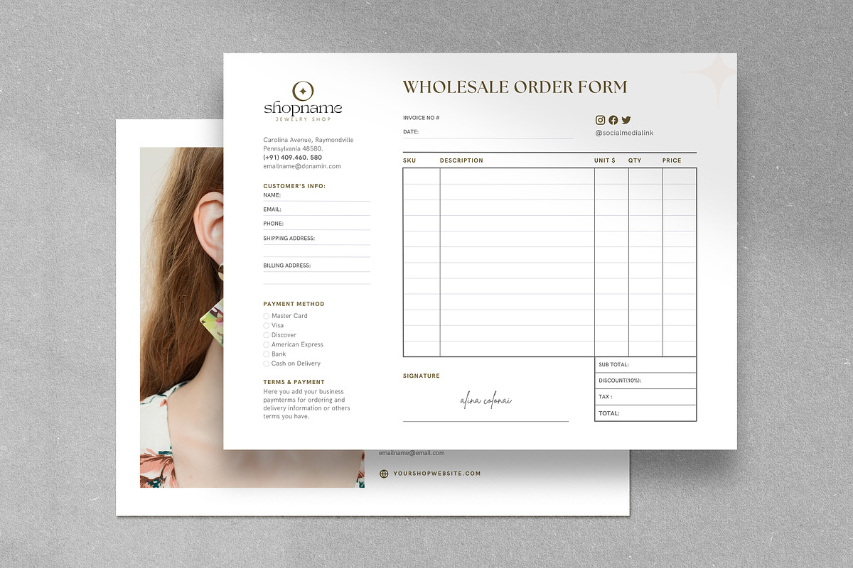 Order Form + Line Sheet Canva, a Templates & Theme by Axpand