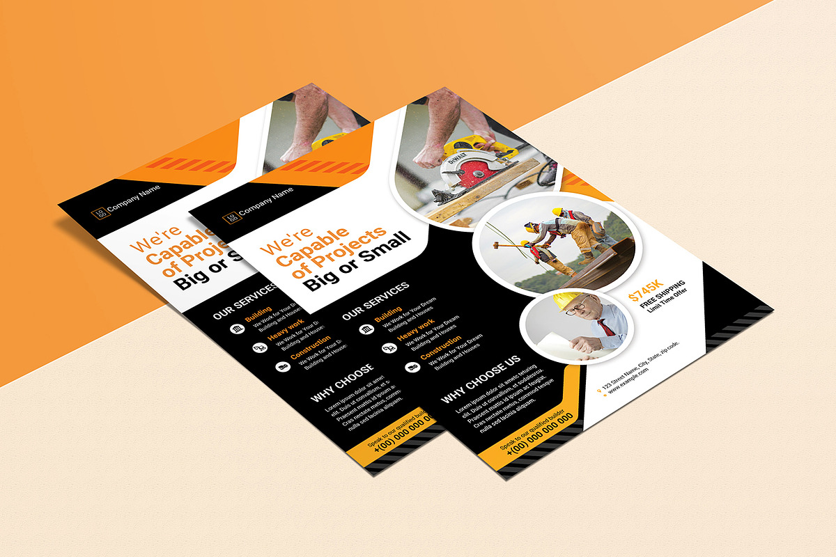 Construction Flyer Template, a Flyer Template by Template Shop (Photo 2 of 4)