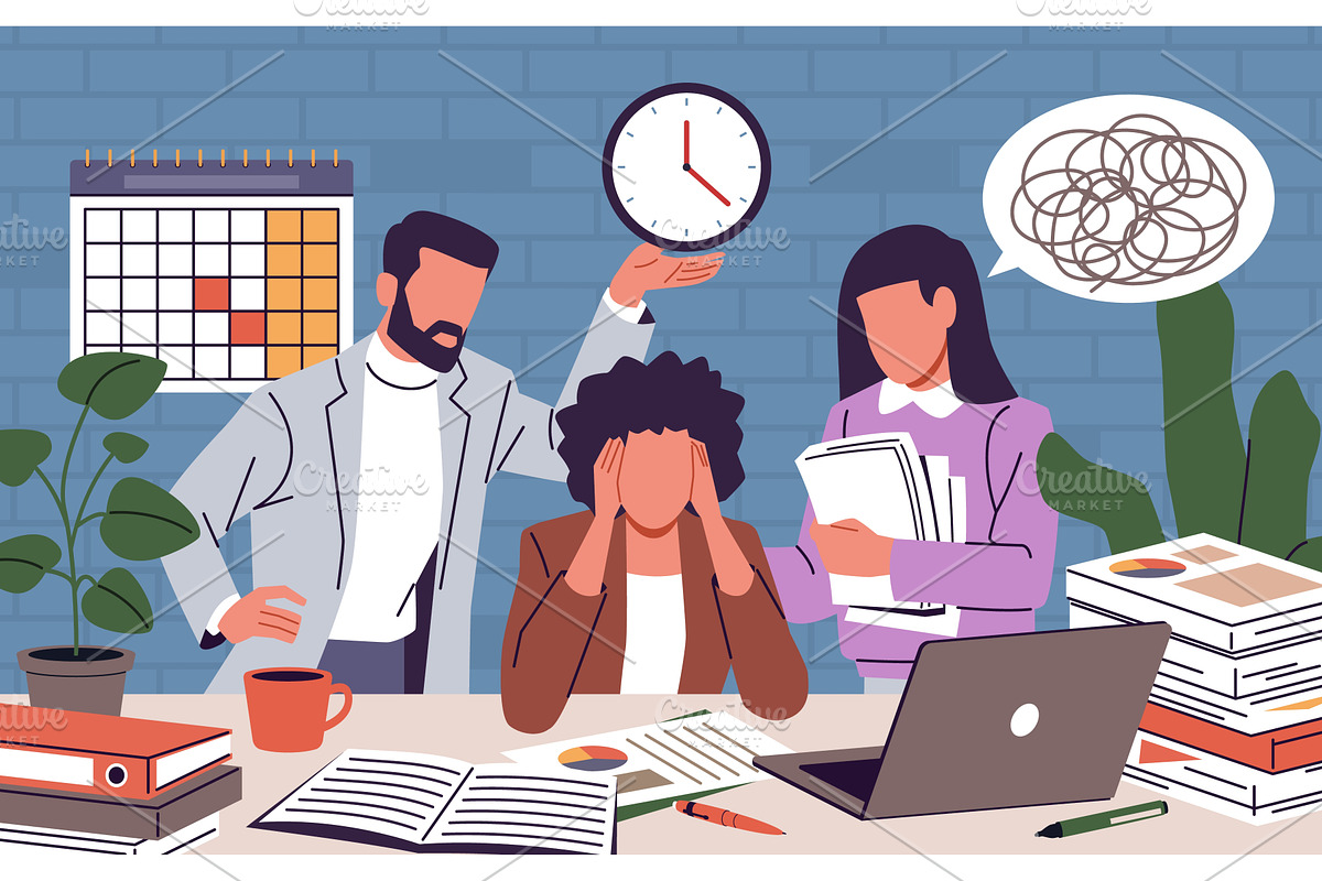 Conflict situation. Employees argue, an Object Illustration by YummyBuum