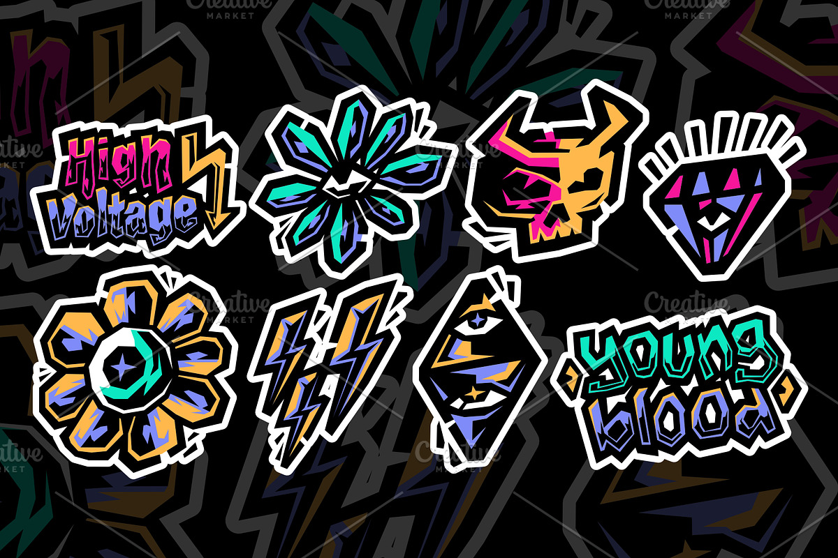 Graffiti Sticker Pack - 16 Sticker, an Object Graphic by Pries Studio (Photo 3 of 3)