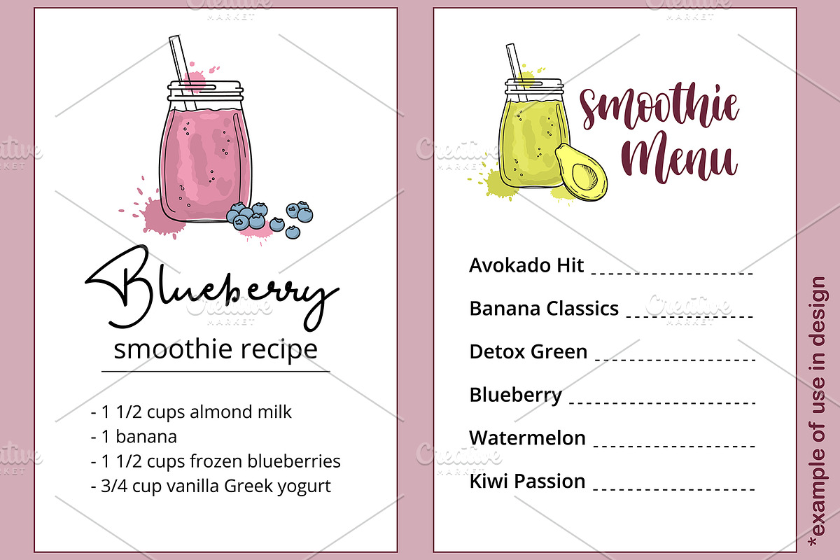 Smoothie vector illustrations, a Graphic by InkySplash (Photo 4 of 4)