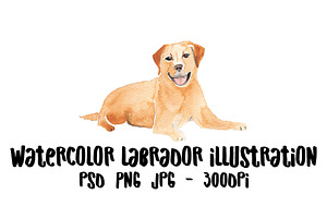 Watercolor Labrador Illustration