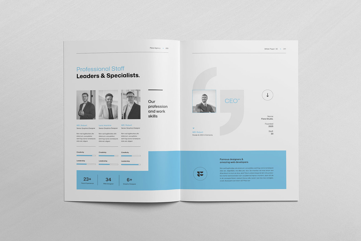 FLORA | White Paper Template, a Brochure Template by KreateTribe (Photo 6 of 10)