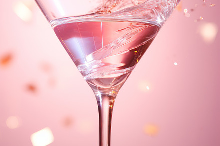 Alcohol cocktail drink in cocktail glass on pink background, a Food & Drink Photo by Natalia Klenova's Shop