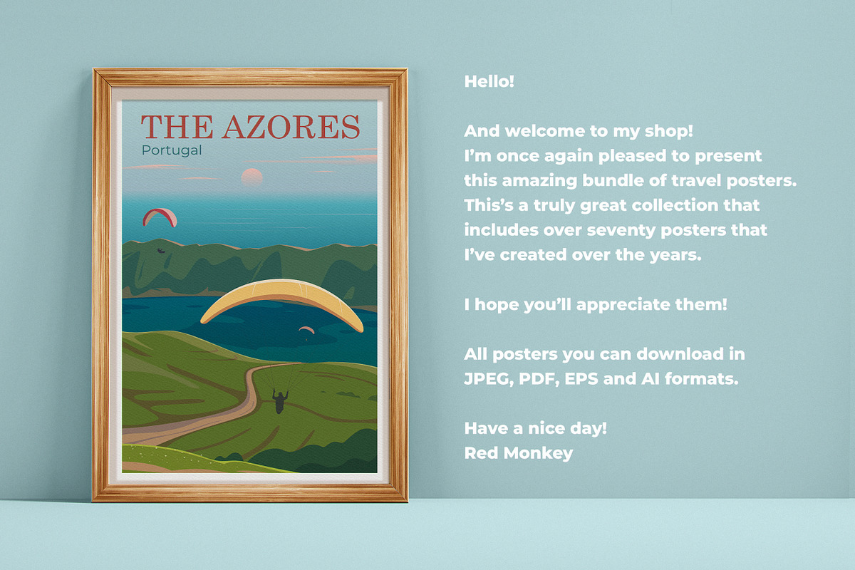 75 Travel Posters. Amazing bundle., an Illustration by Red Monkey (Photo 2 of 13)