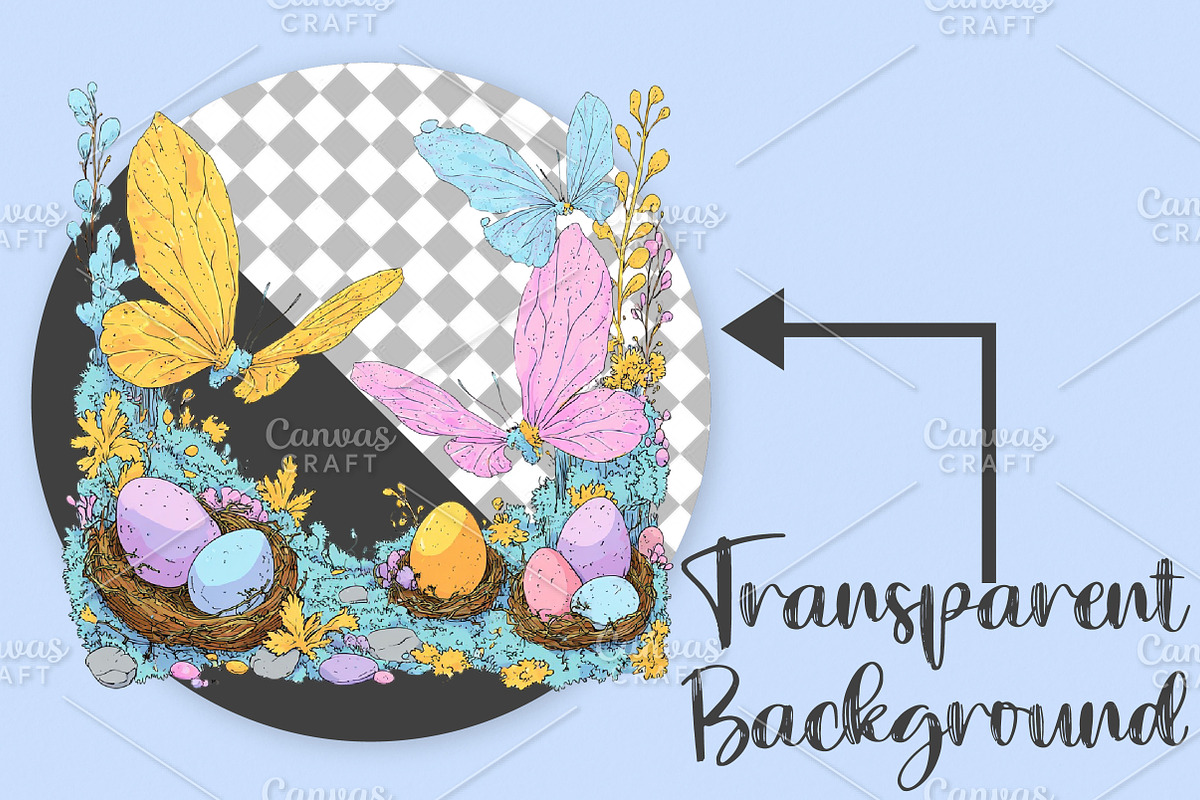 Whimsical Easter Pathway Clipart PNG, an Illustration by Canvas Craft (Photo 2 of 7)